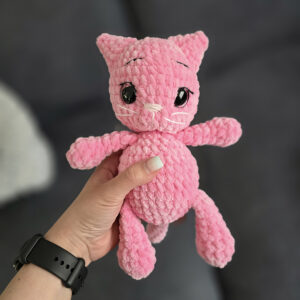 Horgolt cica amigurumi rózsaszín