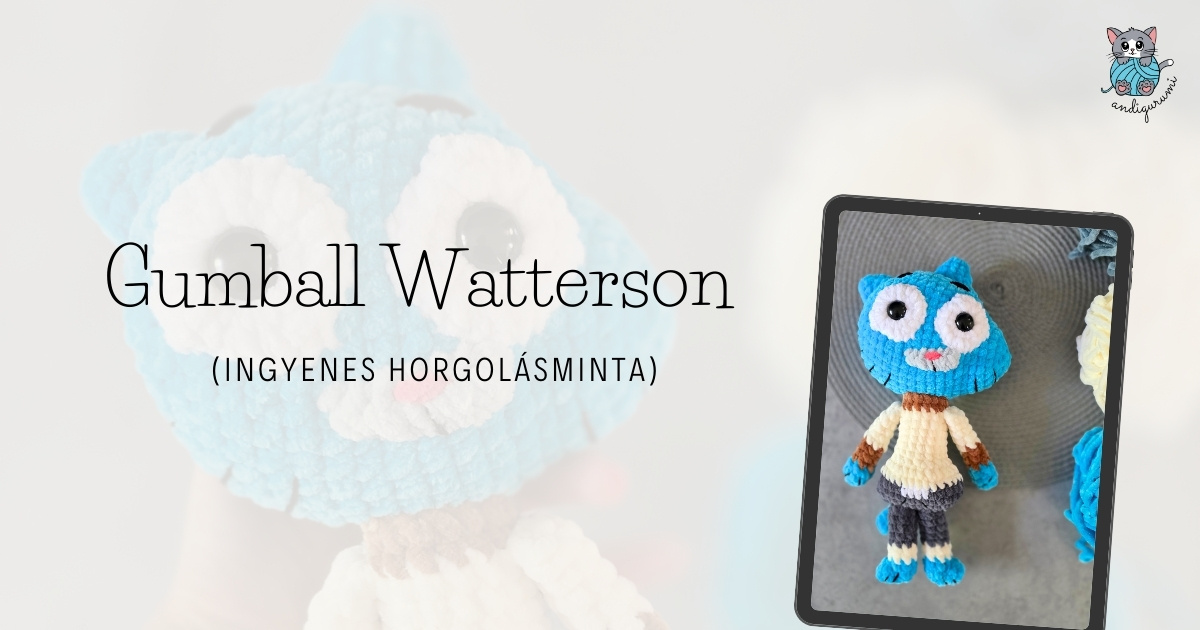 Gumball Watterson ingyenes horgolásminta