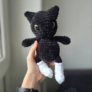 Horgolt korcsolyás cica