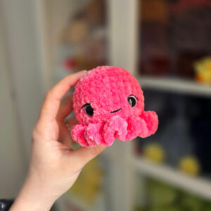 Horgolt mini polip amigurumi (pink)