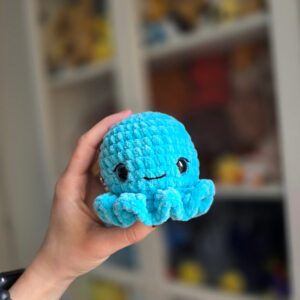 Horgolt mini polip amigurumi (türkiz)